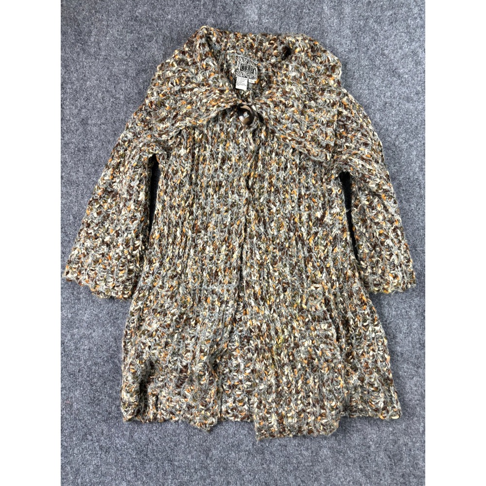 Curio Chunky Knit Sweater Coat Mohair Blend Oversized Button Cardigan L